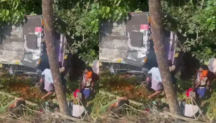 കാസർകോട് ഞെട്ടിപ്പിക്കുന്ന അപകടം; ശബരിമല തീർത്ഥാടകർ സഞ്ചരിച്ച ബസ് മറിഞ്ഞ് ഒരാൾക്ക് ജീവൻ നഷ്ടമായി; ശബ്ദം കേട്ട് ഓടിയെത്തി നാട്ടുകാർ; നിരവധി പേർക്ക് പരിക്ക്; ആശുപത്രിയിൽ പ്രവേശിപ്പിച്ചു കാസർകോട് ഞെട്ടിപ്പിക്കുന്ന അപകടം; ശബരിമല തീർത്ഥാടകർ സഞ്ചരിച്ച ബസ് മറിഞ്ഞ് ഒരാൾക്ക് ജീവൻ നഷ്ടമായി; ശബ്ദം കേട്ട് ഓടിയെത്തി നാട്ടുകാർ; നിരവധി പേർക്ക് പരിക്ക്; ആശുപത്രിയിൽ പ്രവേശിപ്പിച്ചു