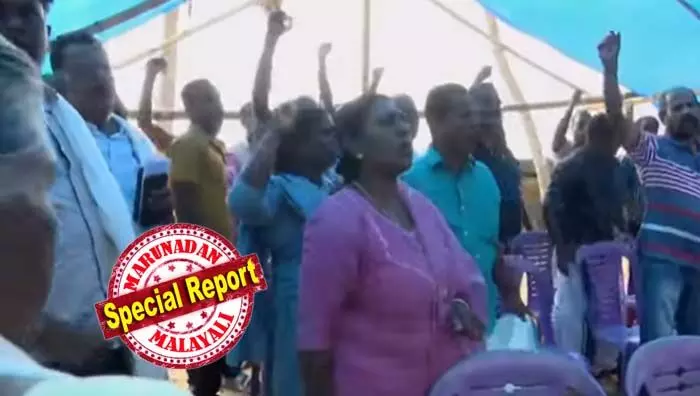 ഒരിടത്ത് നാരാങ്ങാ വെള്ളം കുടി, മറ്റൊരിടത്ത് വഞ്ചനക്കെതിരെ മുദ്രാവാക്യം വിളിയും! മുനമ്പം സമരം ഒരു കൂട്ടര്‍ അവസാനിപ്പിച്ചപ്പോള്‍ മുദ്രാവാക്യം വിളിച്ചു പുതിയ സമരം ആരംഭിച്ചു ഒരു വിഭാഗം സമരക്കാര്‍; ഭൂമി പ്രശ്‌നത്തിന് ശാശ്വത പരിഹാരം ഉണ്ടാകും വരെ സമരമെന്ന് നാട്ടുകാരുടെ പ്രഖ്യാപനം;  റെവന്യൂ വകുപ്പിന്റെ ഉത്തരവുമായി മുന്നോട്ടു പോകുമെന്ന് മന്ത്രി കെ രാജന്‍