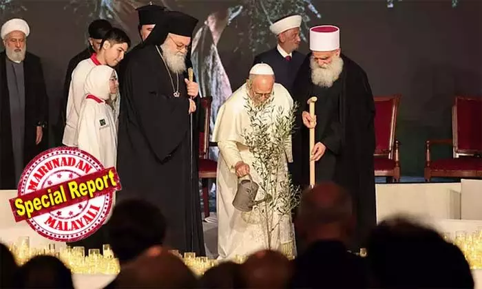 ലിയോ മാര്പാപ്പയ്ക്ക് ലെബനാനില് ഉജ്ജ്വല വരവേല്പ്പ്; ക്രിസ്ത്യന്-മുസ്ലിം നേതാക്കള്ക്കൊപ്പം ഒലീവ് മരത്തൈ നട്ടു; ലെബനാനിലെ ജനങ്ങള് വ്യത്യസ്ത മതങ്ങളെ സ്വീകരിക്കുമ്പോള് തന്നെ ഐക്യം, അനുരഞ്ജനം, സമാധാനം എന്നിവ സാധ്യമാണെന്ന് പോപ്പ് ലിയോ മാര്പാപ്പയ്ക്ക് ലെബനാനില് ഉജ്ജ്വല വരവേല്പ്പ്; ക്രിസ്ത്യന്-മുസ്ലിം നേതാക്കള്ക്കൊപ്പം ഒലീവ് മരത്തൈ നട്ടു; ലെബനാനിലെ ജനങ്ങള് വ്യത്യസ്ത മതങ്ങളെ സ്വീകരിക്കുമ്പോള് തന്നെ ഐക്യം, അനുരഞ്ജനം, സമാധാനം എന്നിവ സാധ്യമാണെന്ന് പോപ്പ്