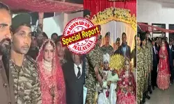 ബസ് നിറച്ച് പട്ടാളക്കാര്‍ വരുന്നത് കണ്ട് അവളുടെ കണ്ണുകള്‍ നിറഞ്ഞു; പിങ്ക് ലെഹങ്കയില്‍ അണിഞ്ഞൊരുങ്ങി നിന്ന നവവധുവിനെ യൂണിഫോമില്‍ തന്നെ മണ്ഡപത്തിലേക്ക് ആനയിച്ച് സൈനികര്‍; വീരമൃത്യു വരിച്ച തങ്ങളുടെ കൂട്ടുകാരന് ഒരുക്കിയ സ്‌നേഹസമ്മാനം; അച്ഛന്റെ ഓര്‍മകളില്‍ വീണ്ടും ആ മകള്‍; ഒരു അപൂര്‍വ്വ വിവാഹകഥ..