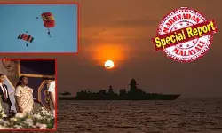 രാഷ്ട്രപതിക്ക് ഗാർഡ് ഓഫ് ഓണർ നൽകി സ്വീകരിച്ച് 150 നാവികസേനാ അംഗങ്ങൾ; ഐഎൻഎസ് കൊൽക്കത്തയുടെ ഗൺ സല്യൂട്ടോടെ സ്വീകരണ ചടങ്ങുകൾ; കടലിൽ അണിനിരന്ന് നാവിക സേനയുടെ യുദ്ധക്കപ്പലുകളും അന്തര്‍വാഹിനികളും; കരുത്ത് കാട്ടി ശംഖുമുഖം തീരത്തെ ഓപ്പറേഷനൽ ഡെമോ