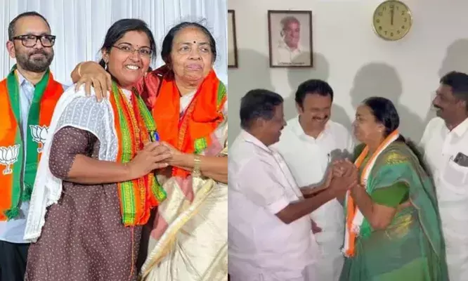 ബുധനാഴ്ച്ച ബിജെപി വിട്ട് കോണ്‍ഗ്രസില്‍;  വ്യാഴാഴ്ച്ച വീണ്ടും ബിജെപിയില്‍;  കോണ്‍ഗ്രസില്‍ ഒരു ദിവസം മാത്രം; തിരുവനന്തപുരത്തെ മുന്‍ കൗണ്‍സിലര്‍ വിജയലക്ഷ്മിയെ സ്വീകരിച്ച് സുരേന്ദ്രന്‍