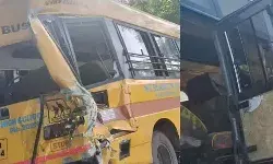 സ്‌കൂള്‍ ബസിന്റെ പുറകില്‍ അയ്യപ്പ ഭക്തര്‍ സഞ്ചരിച്ച മിനി ബസ് ഇടിച്ചുകയറി; പൊന്‍കുന്നത്ത് ശബരിമല തീര്‍ഥാടകരുടെ വാഹനം അപകടത്തില്‍