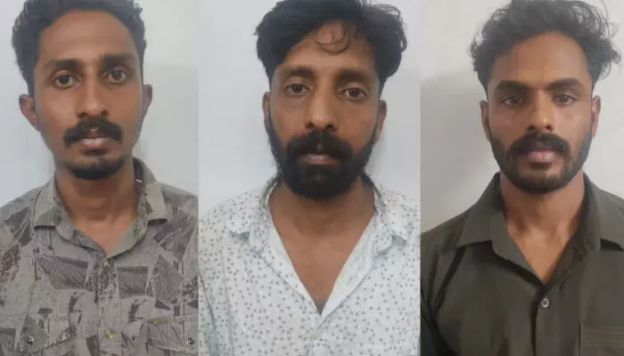 വീട്ടുമുറ്റത്ത് നിര്‍ത്തിയിട്ട കാര്‍ പെട്രോളൊഴിച്ച് കത്തിച്ച കേസില്‍ മൂന്ന് യുവാക്കള്‍ അറസ്റ്റില്‍