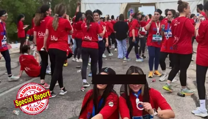 കിഷിലെ മാരത്തണില് അണിനിരന്നതില് ഏറെയും ചുവന്ന ടി-ഷര്ട്ടുകള് ധരിച്ച സ്ത്രീകള്; ഇറാനിയന് ഭരണകൂടം അടിച്ചേല്പ്പിച്ച വസ്ത്രധാരണ രീതികളെ തള്ളിക്കളയുന്നതിന്റെ തെളിവോ? വീഡിയോ പ്രചരിച്ചതോടെ മത്സരത്തിന്റെ സംഘാടകര് അറസ്റ്റില്; ഇറാനില് വീണ്ടും ഹിജാബ് വിവാദം കത്തുന്നു കിഷിലെ മാരത്തണില് അണിനിരന്നതില് ഏറെയും ചുവന്ന ടി-ഷര്ട്ടുകള് ധരിച്ച സ്ത്രീകള്; ഇറാനിയന് ഭരണകൂടം അടിച്ചേല്പ്പിച്ച വസ്ത്രധാരണ രീതികളെ തള്ളിക്കളയുന്നതിന്റെ തെളിവോ? വീഡിയോ പ്രചരിച്ചതോടെ മത്സരത്തിന്റെ സംഘാടകര് അറസ്റ്റില്; ഇറാനില് വീണ്ടും ഹിജാബ് വിവാദം കത്തുന്നു