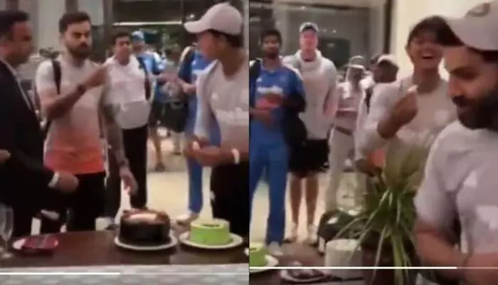 പരമ്പര നേട്ടത്തിന് പിന്നാലെ ഇന്ത്യൻ ടീമിന്റെ ആഘോഷം; ജയ്സ്വാൾ നൽകിയ കേക്ക് കഴിച്ച് കോഹ്ലി; നിരസിച്ച് രോഹിത് ശർമ്മ; വൈറലായി വീഡിയോ പരമ്പര നേട്ടത്തിന് പിന്നാലെ ഇന്ത്യൻ ടീമിന്റെ ആഘോഷം; ജയ്സ്വാൾ നൽകിയ കേക്ക് കഴിച്ച് കോഹ്ലി; നിരസിച്ച് രോഹിത് ശർമ്മ; വൈറലായി വീഡിയോ