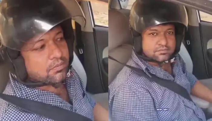 കാറോടിക്കുമ്പോൾ സീറ്റ് ബെൽറ്റ് ധരിച്ചിരുന്നു, എന്നാൽ പിഴയടിച്ചത് ഹെൽമെറ്റ് ധരിക്കാത്തതിന്; കാറിലും ഹെൽമറ്റ് വയ്ക്കുന്നത് പതിവാക്കി യുവാവ്; വൈറലായി വീഡിയോ കാറോടിക്കുമ്പോൾ സീറ്റ് ബെൽറ്റ് ധരിച്ചിരുന്നു, എന്നാൽ പിഴയടിച്ചത് ഹെൽമെറ്റ് ധരിക്കാത്തതിന്; കാറിലും ഹെൽമറ്റ് വയ്ക്കുന്നത് പതിവാക്കി യുവാവ്; വൈറലായി വീഡിയോ