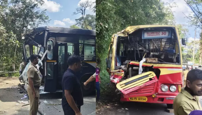 ശബരിമല പാതയെ നടുക്കി വീണ്ടും അപകടം; കെഎസ്ആർടിസി ബസുകൾ തമ്മിലുള്ള കൂട്ടിയിടിയിൽ നിരവധി പേർക്ക് പരിക്ക്; ആശുപത്രിയിൽ പ്രവേശിപ്പിച്ചു