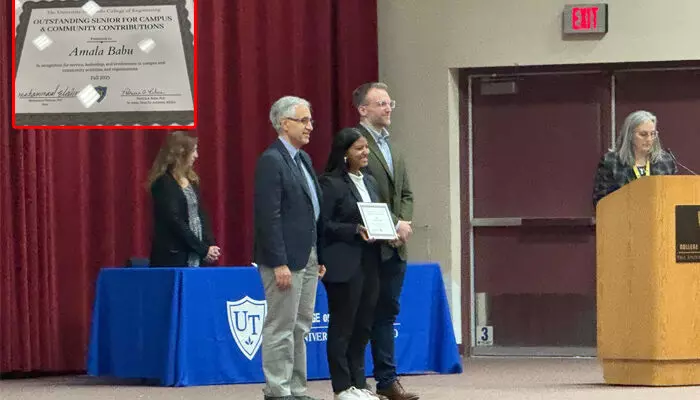 മലയാളി വിദ്യാര്‍ത്ഥിനിക്ക് അമേരിക്കന്‍ സര്‍വകലാശാലയുടെ അവാര്‍ഡ്; മികച്ച പഠിതാവിനുള്ള പുരസ്‌കാരം അടൂര്‍ തുവയൂര്‍ സ്വദേശിനി അമല ബാബു തോമസിന്