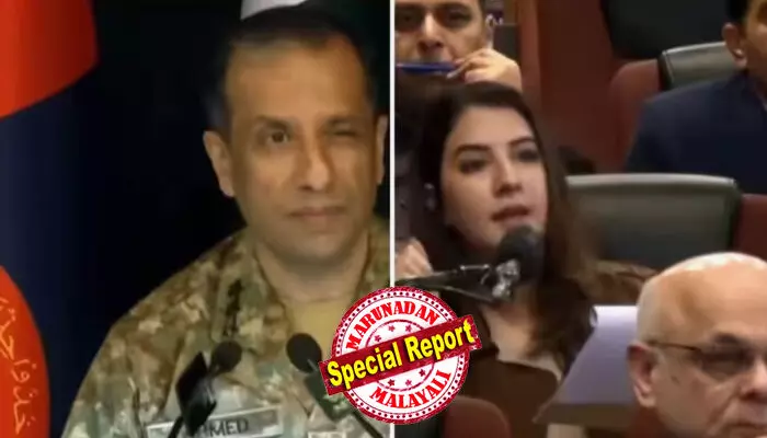 ഇമ്രാന് ഖാനെതിരെ പാക്ക് സര്ക്കാരിന്റെ ആരോപണങ്ങളെക്കുറിച്ച് ചോദ്യം; വനിതാ റിപ്പോര്ട്ടറെ നോക്കി കണ്ണിറുക്കി പാക്ക് സൈനിക വക്താവ്; വീഡിയോ പുറത്തുവന്നതോടെ വിമര്ശനം ശക്തം ഇമ്രാന് ഖാനെതിരെ പാക്ക് സര്ക്കാരിന്റെ ആരോപണങ്ങളെക്കുറിച്ച് ചോദ്യം; വനിതാ റിപ്പോര്ട്ടറെ നോക്കി കണ്ണിറുക്കി പാക്ക് സൈനിക വക്താവ്; വീഡിയോ പുറത്തുവന്നതോടെ വിമര്ശനം ശക്തം