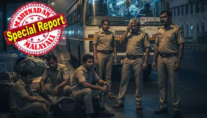 ശബരിമല ഡ്യൂട്ടി പൂർത്തിയാക്കി തിരിച്ചെത്തിയവരെ തെരഞ്ഞെടുപ്പ് ജോലികൾക്കായി നിയോഗിച്ചു; മറ്റു ജില്ലകളിലേക്ക് ഡ്യൂട്ടിക്കായി പോകേണ്ടിവന്നത് ഇട്ടിരുന്ന യൂണിഫോമോടെ; ഡിസംബർ ഏഴു മുതൽ ആരംഭിച്ച ജോലി, വോട്ടെണ്ണൽ ദിവസം വരെ തുടരും; സംസ്ഥാനത്തെ പോലീസുകാർ വിശ്രമമില്ലാതെ ഓട്ടത്തിൽ ശബരിമല ഡ്യൂട്ടി പൂർത്തിയാക്കി തിരിച്ചെത്തിയവരെ തെരഞ്ഞെടുപ്പ് ജോലികൾക്കായി നിയോഗിച്ചു; മറ്റു ജില്ലകളിലേക്ക് ഡ്യൂട്ടിക്കായി പോകേണ്ടിവന്നത് ഇട്ടിരുന്ന യൂണിഫോമോടെ; ഡിസംബർ ഏഴു മുതൽ ആരംഭിച്ച ജോലി, വോട്ടെണ്ണൽ ദിവസം വരെ തുടരും; സംസ്ഥാനത്തെ പോലീസുകാർ വിശ്രമമില്ലാതെ ഓട്ടത്തിൽ