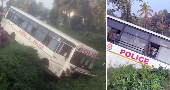 തൃശൂരില്‍ നിന്നു കൊല്ലത്തേക്ക് വരുകയായിരുന്ന പോലീസ് ബസ് അപകടത്തില്‍പ്പെട്ടു; അപകടത്തില്‍ പെട്ടത് ചെങ്ങന്നൂരില്‍ തെരഞ്ഞെടുപ്പ് ഡ്യൂട്ടി കഴിഞ്ഞ് പോലീസുകാരുമായി പോയ വാന്‍