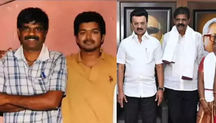 ടി.വി.കെയില് വിജയ്യുടെ ഏകാധിപത്യം; പിതാവ് എസ്.എ.ചന്ദ്രശേഖറിനു പോലും വേണ്ട പ്രാധാന്യം ലഭിക്കുന്നില്ല; 27 വര്ഷം വിജയ് യുടെ മാനേജറായിരുന്ന സെല്വകുമാര് ഡി.എം.കെയില്; ടിവികെ നേതൃത്വത്തിന് എതിരെ കടുത്ത വിമര്ശനം ടി.വി.കെയില് വിജയ്യുടെ ഏകാധിപത്യം; പിതാവ് എസ്.എ.ചന്ദ്രശേഖറിനു പോലും വേണ്ട പ്രാധാന്യം ലഭിക്കുന്നില്ല; 27 വര്ഷം വിജയ് യുടെ മാനേജറായിരുന്ന സെല്വകുമാര് ഡി.എം.കെയില്; ടിവികെ നേതൃത്വത്തിന് എതിരെ കടുത്ത വിമര്ശനം