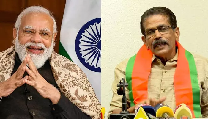 മോദിയുടെ പുസ്തകം വായിച്ച് ആകൃഷ്ടനായി; പാലക്കാട് സിപിഐഎം പഞ്ചായത്ത് പ്രസിഡന്റ് ബിജെപിയില് മോദിയുടെ പുസ്തകം വായിച്ച് ആകൃഷ്ടനായി; പാലക്കാട് സിപിഐഎം പഞ്ചായത്ത് പ്രസിഡന്റ് ബിജെപിയില്