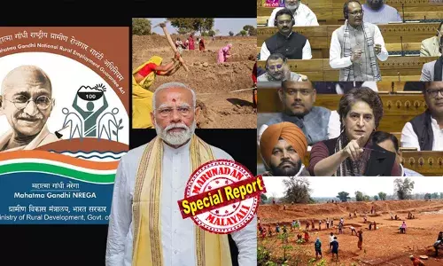 പ്രതിപക്ഷ ബഹളത്തിനിടെ വിബി ജി റാം ജി ബില്‍ ലോക്‌സഭയില്‍ അവതരിപ്പിച്ച് കേന്ദ്രകൃഷിമന്ത്രി;  ജയ് ശ്രീ റാം വിളികളോടെ ബില്ലിനെ അനുകൂലിച്ച് ബിജെപി അംഗങ്ങള്‍;  ഗാന്ധിജിയുടെ ചിത്രം ഉയര്‍ത്തി പ്രതിപക്ഷ പ്രതിഷേധം; ലോക്‌സഭ നിര്‍ത്തിവച്ചു;  ആര്‍എസ്എസ്  ബിജെപി ഗൂഢാലോചനയെന്ന് ഖര്‍ഗെ; ഗ്രാമസ്വരാജും രാമരാജ്യവും ഗാന്ധിജിയുടെ ചിന്താധാരയിലെ നെടുംതൂണെന്ന് ശശി തരൂര്‍