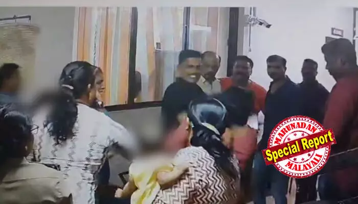 ഗര്ഭിണിയായ യുവതിയെ നെഞ്ചില് പിടിച്ച് തള്ളി, മുഖത്തടിച്ച് എസ്എച്ച്ഒ; എറണാകുളം നോര്ത്ത് പോലീസ് സ്റ്റേഷനിലെ സിസി ടിവി ദൃശ്യങ്ങള് പുറത്ത്; മര്ദ്ദനമേറ്റത് പൊലീസ് കസ്റ്റഡിയില് എടുത്തയാളുടെ ഭാര്യയ്ക്ക്; പൊലീസ് ഒളിപ്പിച്ച ദൃശ്യങ്ങള് പരാതിക്കാരിക്ക് ലഭിച്ചത് ഹൈക്കോടതി നിര്ദേശപ്രകാരം; നടപടിയെടുക്കാതെ അധികൃതര് ഗര്ഭിണിയായ യുവതിയെ നെഞ്ചില് പിടിച്ച് തള്ളി, മുഖത്തടിച്ച് എസ്എച്ച്ഒ; എറണാകുളം നോര്ത്ത് പോലീസ് സ്റ്റേഷനിലെ സിസി ടിവി ദൃശ്യങ്ങള് പുറത്ത്; മര്ദ്ദനമേറ്റത് പൊലീസ് കസ്റ്റഡിയില് എടുത്തയാളുടെ ഭാര്യയ്ക്ക്; പൊലീസ് ഒളിപ്പിച്ച ദൃശ്യങ്ങള് പരാതിക്കാരിക്ക് ലഭിച്ചത് ഹൈക്കോടതി നിര്ദേശപ്രകാരം; നടപടിയെടുക്കാതെ അധികൃതര്