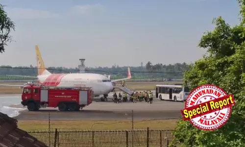 ലാന്‍ഡിങ് ഗിയറിലെ തകരാറിനെ തുടര്‍ന്ന് നെടുമ്പാശേരിയില്‍ അടിയന്തര ലാന്‍ഡിങ്; കരിപ്പൂരില്‍ ഇറങ്ങേണ്ട എയര്‍ ഇന്ത്യ എക്‌സപ്രസ് വിമാനത്തിന്റെ ടയറുകള്‍ പൊട്ടി; കൊച്ചിയില്‍ വിമാന ദുരന്തം ഒഴിവായത് തലനാരിഴയ്ക്ക്; 160 യാത്രക്കാരും ജീവനക്കാരും സുരക്ഷിതരെന്ന് സിയാല്‍