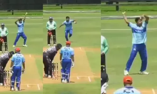 ഇടം കൈയൻ സ്പിന്നറെ പോലെ റൺ അപ്പ്; എറിയുന്നതിന് തൊട്ട് മുൻപ് പന്ത് വലം കൈയിലേക്ക്; വണ്ടറിടിച്ച് ബാറ്റർ; ക്രിക്കറ്ററാകാൻ അച്ഛനും, നർത്തകിയാകാൻ അമ്മയും ആഗ്രഹിച്ചതിന്റെ ഫലമെന്ന് നെറ്റിസൺസ്