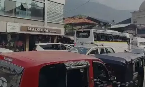 താമരശ്ശേരി ചുരത്തിൽ വീണ്ടും ഗതാഗതക്കുരുക്ക്; ചരക്ക് ലോറികൾ വരെ കുടുങ്ങി; ചുരംകയറുന്ന വാഹനങ്ങളുടെ നിര അടിവാരം പിന്നിട്ടു