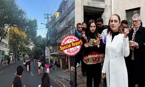 പുതുവര്‍ഷത്തിലെ ആദ്യ വാര്‍ത്താ സമ്മേളനത്തിനിടെ ഭൂമി കുലുങ്ങി; കെട്ടിടം വിറച്ചതോടെ പുറത്തേക്കോടി പസിഡന്റ് ക്ലോഡിയ ഷെയ്ന്‍ബോം; മെക്സിക്കോയില്‍ 6.5 തീവ്രതയില്‍ ഭൂചലനം; തെരുവുകളില്‍ പരിഭ്രാന്തിയോടെ നൂറുകണക്കിന് ആളുകള്‍