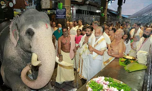 വഴിപാട് ആയി പത്തുലക്ഷം രൂപ; ഗുരുവായൂര്‍ ക്ഷേത്രത്തില്‍ പ്രതീകാത്മകമായി ആനയെ നടയിരുത്തി; നടയിരുത്തിയത് ദേവസ്വം കൊമ്പന്‍ ബല്‍റാമിനെ