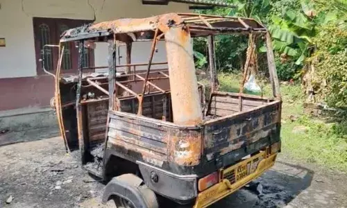 പാലക്കാട് വീടിന് മുന്നിൽ നിർത്തിയിട്ടിരുന്ന ഓട്ടോറിക്ഷ കത്തിച്ചു; പരാതിയിൽ കേസെടുത്ത് പോലീസ്