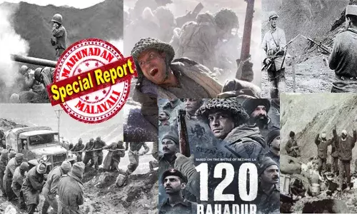 അന്ന് നമ്മുടെ രാജ്യത്ത് രണ്ടുംകല്പിച്ചെത്തിയ ചൈനീസ് പടകൾ പെരുമാറിയത് ഒരുകൂട്ടം ചെന്നായ്ക്കളെ പോലെ; ഞൊടിയിടയിൽ ഹിമാലയൻ മലനിരകൾ അശാന്തമാകുന്ന കാഴ്ച; ഭാരത മണ്ണിന്റെ ഹൃദയത്തിൽ അവർ തൊട്ടിട്ടും എല്ലാം ചങ്കുറ്റത്തോടെ നേരിട്ട ധീര സൈനികരും; ഓർമ്മകളിൽ ഇന്നും ജ്വലിക്കുന്ന ഇന്ത്യ-ചൈന യുദ്ധം ഇനി ബിഗ് സ്‌ക്രീനിൽ കാണാം; ചിത്രം 120 ബഹാദൂർ ചർച്ചകളിൽ