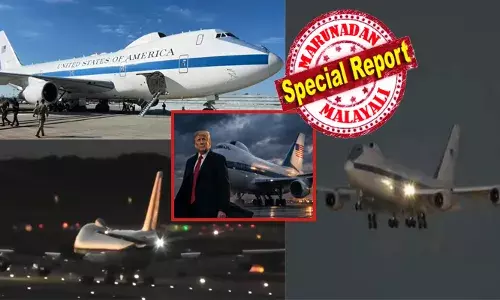 ചിറകിൽ ലൈറ്റുകൾ തെളിയിച്ച് ലാൻഡിംഗ് ഗിയർ പതിയെ താഴ്ത്തി റൺവേ ലക്ഷ്യമാക്കി രാജകീയ വരവ്; ആദ്യം സാധാരണ ഒരു ഡബിൾ ഡക്കർ ഫ്ലൈറ്റ് എന്ന് കരുതിയവർ ഒടുവിൽ അമ്പരന്നു; അവർ കൺമുന്നിൽ കണ്ടത് ട്രംപിന്റെ മറ്റൊരു നിർമ്മിതി; ആണവയുദ്ധത്തെപ്പോലും നിഷ്പ്രയാസം അതിജീവിക്കാൻ കെൽപ്പുള്ള ഭീമൻ; ഇതാ..ലോകത്തിന് മറ്റൊരു മുന്നറിയിപ്പ് കൂടി; അമേരിക്കയുടെ ഡൂംസ്‌ഡേ വിമാനം പറയാൻ ശ്രമിക്കുന്നതെന്ത്?