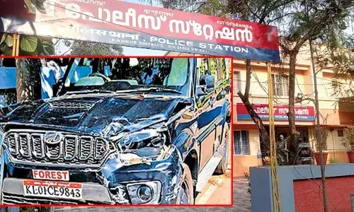 വനം വകുപ്പിന്റെ വാഹനം കാറിലിടിച്ച ശേഷം നിർത്താതെ പോയി; പിന്തുടർന്ന് പിടികൂടി നാട്ടുകാർ; ഡ്രൈവർ മദ്യലഹരിയിൽ; 29കാരിക്ക് പരിക്ക്; കേസെടുത്ത് പൊലീസ്