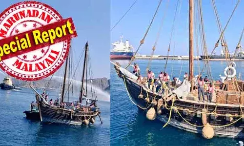 ആണിയും എഞ്ചിനുമില്ല, കാറ്റടിച്ചാല്‍ കടല്‍ പിളര്‍ന്ന് പായും; അജന്താ ചിത്രത്തിലെ അത്ഭുത കപ്പലിലേറി ഇന്ത്യന്‍ നാവികര്‍ ഒമാനില്‍; സഹസ്രാബ്ദങ്ങള്‍ പഴക്കമുള്ള സമുദ്രപാത പുനരാവിഷ്‌കരിച്ച് ഐഎന്‍എസ്വി കൗണ്ഡിന്യ; അത്ഭുത കടല്‍ യാത്രയ്ക്ക് ബേപ്പൂര്‍ കൈയ്യൊപ്പും