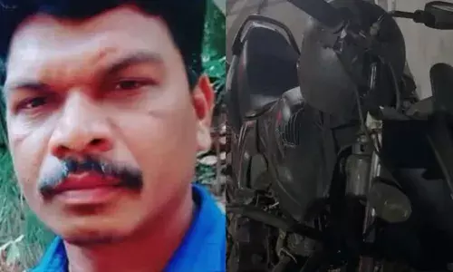 ബൈക്കിൽ ലോറി തട്ടി; നിയന്ത്രണം വിട്ട് റോഡിൽ വീണ യുവാവിൻ്റെ ശരീരത്തിലൂടെ ലോറി കയറിയിറങ്ങി; മരിച്ചത് ശ്രീകൃഷ്ണപുരത്തുകാരൻ സുരേഷ്