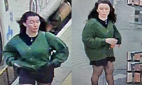 ട്രെയിനിൽ വച്ച് യുവാവിനെ ലൈംഗികമായി പീഡിപ്പിച്ചു; പച്ച നിറത്തിലുള്ള കാർഡിഗനും കറുത്ത മിനി ഷോർട്ട്സും ധരിച്ച ആ യുവതിയെ തേടി പൊലീസ്; ചിത്രം പുറത്ത്