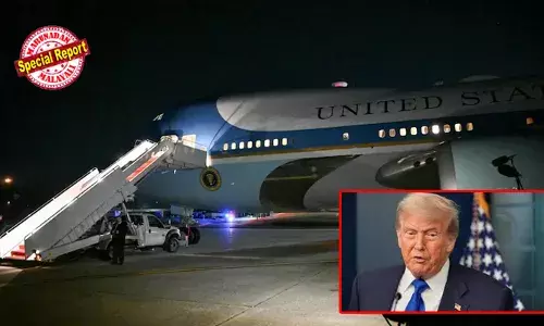 ആകാശത്ത് വെച്ച് പെട്ടെന്ന് ലൈറ്റുകള്‍ അണഞ്ഞു; ട്രംപിന്റെ വിമാനത്തില്‍ പരിഭ്രാന്തി! ഡാവോസിലേക്കുള്ള യാത്രയ്ക്കിടെ എയര്‍ഫോഴ്‌സ് വണ്ണില്‍ സംഭവിച്ചത് എന്ത്? തലനാരിഴയ്ക്ക് ഒഴിവായത് വന്‍ ദുരന്തമോ? ഖത്തര്‍ കൊടുത്ത ആഡംബര വിമാനം എവിടെ?