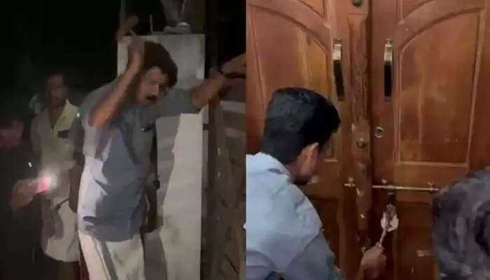 ബാങ്ക് വീട് ജപ്തി ചെയ്തതോടെ പെരുവഴിയിലായി; പൂട്ടുപൊളിച്ച് അകത്തു കയറ്റി ഡിവൈഎഫ്ഐ ബാങ്ക് വീട് ജപ്തി ചെയ്തതോടെ പെരുവഴിയിലായി; പൂട്ടുപൊളിച്ച് അകത്തു കയറ്റി ഡിവൈഎഫ്ഐ