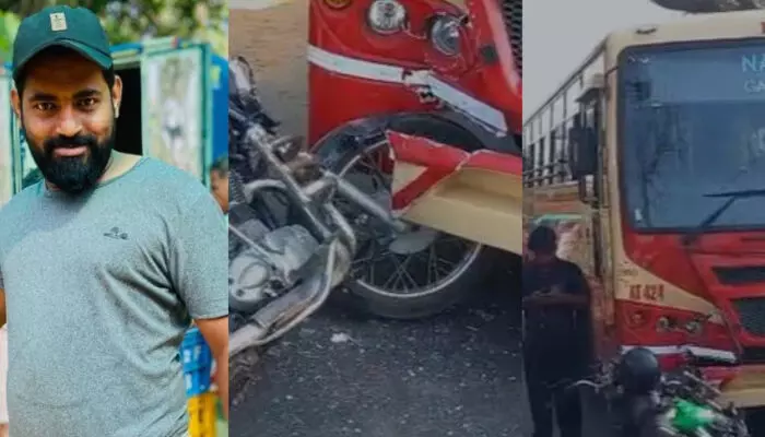 കെഎസ്ആര്ടിസി ബസ് ബൈക്കിലിടിച്ച് യുവാവിന് ദാരുണാന്ത്യം; ഡ്രൈവര് ഓടി രക്ഷപ്പെട്ടു കെഎസ്ആര്ടിസി ബസ് ബൈക്കിലിടിച്ച് യുവാവിന് ദാരുണാന്ത്യം; ഡ്രൈവര് ഓടി രക്ഷപ്പെട്ടു