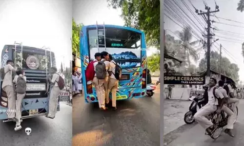 വൈറലാകാന്‍ ചാവേറുകളാകണോ? ഓടുന്ന ബസിന് പിന്നില്‍ മൂന്നുപേര്‍ തൂങ്ങിക്കിടന്ന് റീല്‍സ്! തലശ്ശേരി സ്‌കൂളിലെ പിള്ളേരുടെ സാഹസികത കണ്ട് നാട്ടുകാര്‍ ഞെട്ടി; സോഷ്യല്‍ മീഡിയയില്‍ വ്യാപക പ്രതിഷേധം