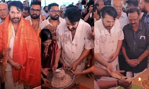 പത്മഭൂഷൺ പ്രഖ്യാപനത്തിന് പിന്നാലെ എറണാകുളത്തപ്പന് മുന്നിൽ മമ്മൂട്ടി; ക്ഷേത്രത്തിലെ പ്രസാദമൂട്ട് ഉദ്ഘാടനം ചെയ്ത് പ്രിയ താരം