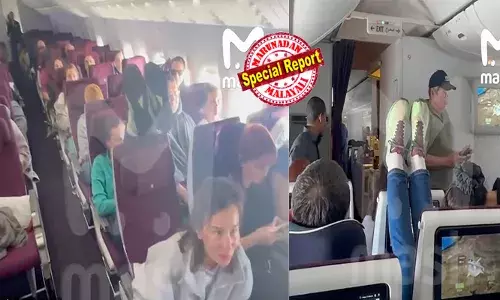 എയര്‍ ഹോസ്റ്റസ് വന്ന് കെഞ്ചി പ്ലീസ് കാലൊന്ന് താഴ്ത്തൂ; ഒരുകുലുക്കവുമില്ലാതെ റഷ്യന്‍ സുന്ദരി; സഹയാത്രികയുടെ തലയ്ക്ക് മുകളില്‍ കാല് വെച്ച് യുവതിയുടെ പരാക്രമം; ഷൂസുകള്‍ തമ്മില്‍ കൂട്ടിയിടിച്ചും ശല്യം; ഖത്തര്‍ എയര്‍വേയ്സിലെ വില്ലത്തിയുടെ പരാക്രമത്തിന് പിന്നില്‍ ഈ കിറുക്കന്‍ കാരണം!