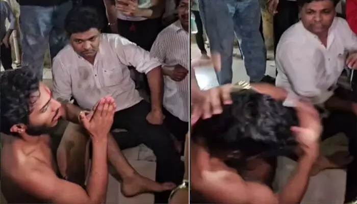 താക്കറെ സഹോദരന്മാർക്കെതിരെ സമൂഹമാധ്യമങ്ങളിൽ കമന്റിട്ടു; യുവാവിനെ ക്രൂരമായി മർദ്ദിച്ചു; തുണിയുരിഞ്ഞ് റോഡിലൂടെ വലിച്ചിഴച്ച് എംഎൻഎസ്-ശിവസേന പ്രവർത്തകർ; വീഡിയോ വൈറൽ താക്കറെ സഹോദരന്മാർക്കെതിരെ സമൂഹമാധ്യമങ്ങളിൽ കമന്റിട്ടു; യുവാവിനെ ക്രൂരമായി മർദ്ദിച്ചു; തുണിയുരിഞ്ഞ് റോഡിലൂടെ വലിച്ചിഴച്ച് എംഎൻഎസ്-ശിവസേന പ്രവർത്തകർ; വീഡിയോ വൈറൽ