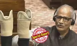 ഈ സഭയില്‍ ജനാധിപത്യത്തെ കുറിച്ച് അലറിവിളിക്കുന്നവര്‍ 31 വര്‍ഷം മുന്‍പ് എന്നെ ആക്രമിച്ചു; എന്റെ ഇരുകാലുകളും വെട്ടിയെടുത്തു; ഇന്‍ക്വിലാബ് സിന്ദാബാദ് എന്ന് അവര്‍ ഉറക്കെ നിലവിളിച്ചു;  കൃത്രിമക്കാല്‍ രാജ്യസഭയില്‍ മേശപ്പുറത്തു വെച്ച് സി സദാനന്ദന്‍