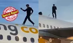 വിമാനത്തിന് മുകളില്‍ വലിഞ്ഞു കയറി യുവാവിന്റെ അഭ്യാസ പ്രകടനം; വലന്‍സിയ വിമാനത്താവളത്തില്‍ നാടകീയ രംഗങ്ങള്‍; ഉദ്യോഗസ്ഥര്‍ പറഞ്ഞിട്ടും ഇങ്ങാന്‍ കൂട്ടാക്കാതെ നൃത്തം ചെയ്യല്‍; ആംസ്റ്റര്‍ഡാമിലേക്ക് പോകേണ്ടിയിരുന്ന വിമാനം വൈകിയത് രണ്ടര മണിക്കൂര്‍