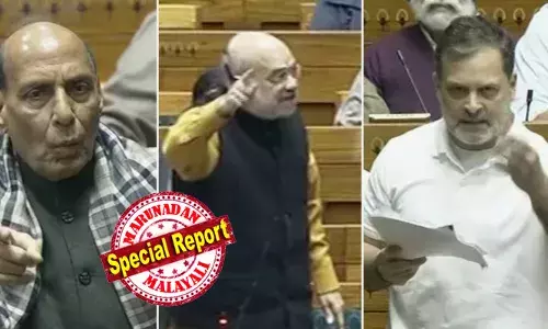 ലഡാക്കില്‍ ചൈന ഭൂമി കയ്യേറിയെന്ന് ജനറല്‍ നരവനയുടെ ഓര്‍മ്മക്കുറിപ്പില്‍ ഉണ്ടെന്ന് രാഹുല്‍;  പ്രകാശിപ്പിക്കാത്ത പുസ്തകത്തിലെ കാര്യങ്ങള്‍ സഭയില്‍ ഉന്നയിക്കുന്നത് ചട്ടവിരുദ്ധമെന്ന് രാജ്‌നാഥ് സിംഗ്; വിമര്‍ശനവുമായി അമിത് ഷായും; മോദി സംസാരിക്കുമ്പോള്‍ കാണാമെന്ന് പ്രതിപക്ഷം; ലോക്‌സഭയില്‍ നാടകീയ രംഗങ്ങള്‍; ബഹളത്തില്‍ മുങ്ങി നന്ദി പ്രമേയ ചര്‍ച്ച