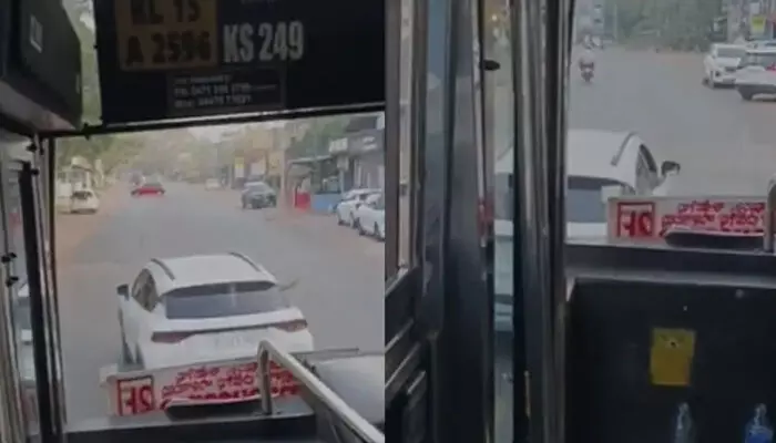 കെഎസ്ആര്ടിസി ബസിനു മുന്നില് 12 കിലോമീറ്ററോളം യുവാവിന്റെ കാര് അഭ്യാസം; ലൈസന്സ് സസ്പെന്ഡ് ചെയ്തു കെഎസ്ആര്ടിസി ബസിനു മുന്നില് 12 കിലോമീറ്ററോളം യുവാവിന്റെ കാര് അഭ്യാസം; ലൈസന്സ് സസ്പെന്ഡ് ചെയ്തു