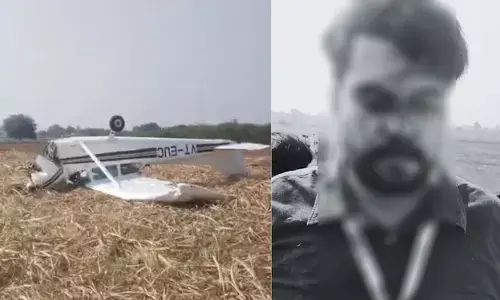 കര്‍ണാടകയില്‍ ചെറുവിമാനം തകര്‍ന്നു വീണ് അപകടം; പൈലറ്റും യാത്രക്കാരനും അത്ഭുതകരമായി രക്ഷപ്പെട്ടു