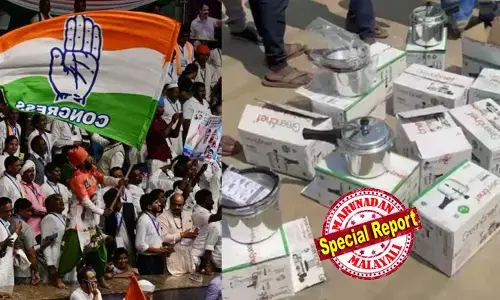 വോട്ടിനായി പണവും പ്രഷര്‍ കുക്കറും സമ്മാനമായി നല്‍കി; വോട്ടെടുപ്പ് കഴിഞ്ഞപ്പോള്‍ തോല്‍ക്കുമെന്ന് ഭയം; സമ്മാനങ്ങള്‍ തിരികെ വാങ്ങി കോണ്‍ഗ്രസ് സ്ഥാനാര്‍ത്ഥി; ജയിച്ചതോടെ പ്രതിഷേധവുമായി നാട്ടുകാര്‍
