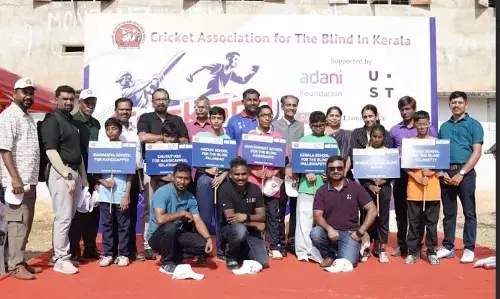 കാഴ്ച പരിമിതരായ സ്‌കൂള്‍ കുട്ടികളുടെ കായിക മത്സരങ്ങള്‍ക്ക് സാമ്പത്തിക പിന്തുണ നല്‍കി യു എസ് ടി