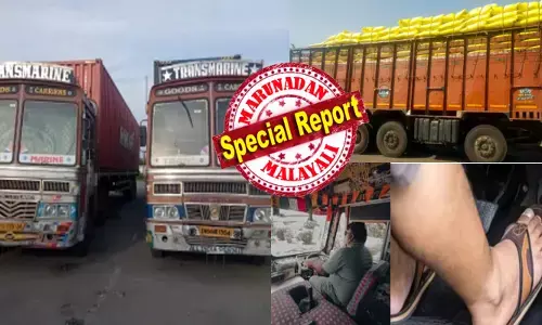 ഫുൾ ലോഡ് കയറ്റി ലക്ഷ്യസ്ഥാനത്തേക്ക് കുതിക്കാൻ ഒരുങ്ങുന്ന ടോറസ് ലോറികൾ; മുണ്ട് മടക്കി കുത്തി ഡ്രൈവിംഗ് സീറ്റിലിരിക്കുന്ന ഡ്രൈവർമാർ കാണിക്കുന്നത് പതിവ് രീതി; സ്ലിപ്പർ ധരിച്ച് ആക്സിലറേറ്ററിൽ ആഞ്ഞ് ചവിട്ടുമ്പോൾ ഇത് ഉറപ്പായും ശ്രദ്ധിക്കണം; അല്ലെങ്കിൽ പതിയിരിക്കുന്നത് വലിയ അപകടം; എംവിഡി പറയുന്നത്