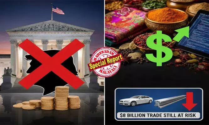 ട്രംപിന്റെ തീരുവ കൊള്ളയ്ക്ക് യുഎസ് സുപ്രീം കോടതി പൂട്ടിട്ടതോടെ ഇന്ത്യന് കയറ്റുമതിക്കാര്ക്ക് ലോട്ടറി; വസ്ത്രങ്ങള്ക്കും സുഗന്ധവ്യഞ്ജനങ്ങള്ക്കും ഐടി ഉത്പന്നങ്ങള്ക്കും 18% നികുതി ഒഴിവായി; സ്റ്റീലിനും വാഹനങ്ങള്ക്കും ഇപ്പോഴും രക്ഷയില്ല; 800 കോടി ഡോളറിന്റെ വ്യാപാരത്തിന് ഉയര്ന്ന ചുങ്കം; മാറ്റങ്ങള് ഇങ്ങനെ ട്രംപിന്റെ തീരുവ കൊള്ളയ്ക്ക് യുഎസ് സുപ്രീം കോടതി പൂട്ടിട്ടതോടെ ഇന്ത്യന് കയറ്റുമതിക്കാര്ക്ക് ലോട്ടറി; വസ്ത്രങ്ങള്ക്കും സുഗന്ധവ്യഞ്ജനങ്ങള്ക്കും ഐടി ഉത്പന്നങ്ങള്ക്കും 18% നികുതി ഒഴിവായി; സ്റ്റീലിനും വാഹനങ്ങള്ക്കും ഇപ്പോഴും രക്ഷയില്ല; 800 കോടി ഡോളറിന്റെ വ്യാപാരത്തിന് ഉയര്ന്ന ചുങ്കം; മാറ്റങ്ങള് ഇങ്ങനെ