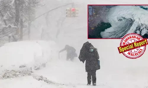 മഞ്ഞില്‍ പുതഞ്ഞ് അമേരിക്ക! പത്തുവര്‍ഷത്തെ ഏറ്റവും വലിയ മഞ്ഞുവീഴ്ച; വില്ലനായി ബോംബ് സൈക്ലോണ്‍; ജനജീവിതം സ്തംഭിച്ച് വടക്കുകിഴക്കന്‍ മേഖലകള്‍;  അയ്യായിരത്തിലധികം വിമാന സര്‍വീസുകള്‍ റദ്ദാക്കി