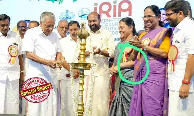 കെഎസ്യു പ്രവര്ത്തകര് മന്ത്രിയുടെ കൈ പിടിച്ചുതിരിച്ചു, തള്ളിവീഴ്ത്തി! ദേശാഭിമാനി റിപ്പോര്ട്ടിന് പിന്നാലെ ദൃശ്യങ്ങള് പുറത്ത്; പക്ഷേ വീണയുടേത് വെറും നാടകമെന്ന് കോണ്ഗ്രസ്; ഇടതു കൈത്തണ്ടയിലെ കറുത്ത പാട് കല്യാട്ടെ പരിപാടിയിലും; ശൈലജ ടീച്ചര്ക്കൊപ്പം വേദിയിലിരിക്കുന്ന മന്ത്രിയുടെ കയ്യില് അതേ പാട്; പ്രചാരണവുമായി കോണ്ഗ്രസ് സൈബര് പേജുകള് കെഎസ്യു പ്രവര്ത്തകര് മന്ത്രിയുടെ കൈ പിടിച്ചുതിരിച്ചു, തള്ളിവീഴ്ത്തി! ദേശാഭിമാനി റിപ്പോര്ട്ടിന് പിന്നാലെ ദൃശ്യങ്ങള് പുറത്ത്; പക്ഷേ വീണയുടേത് വെറും നാടകമെന്ന് കോണ്ഗ്രസ്; ഇടതു കൈത്തണ്ടയിലെ കറുത്ത പാട് കല്യാട്ടെ പരിപാടിയിലും; ശൈലജ ടീച്ചര്ക്കൊപ്പം വേദിയിലിരിക്കുന്ന മന്ത്രിയുടെ കയ്യില് അതേ പാട്; പ്രചാരണവുമായി കോണ്ഗ്രസ് സൈബര് പേജുകള്